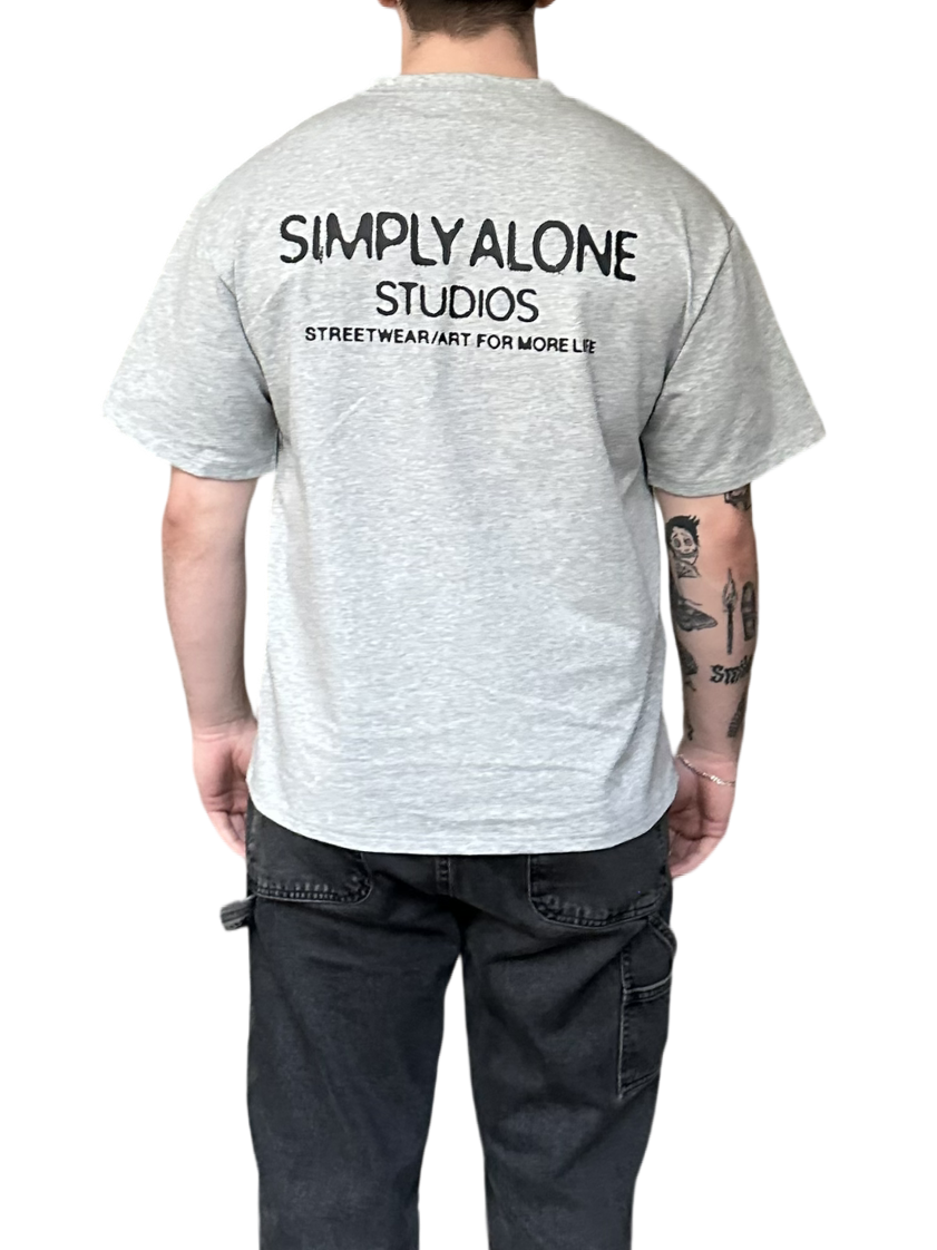 Heavy Weight Grey Logo Tee