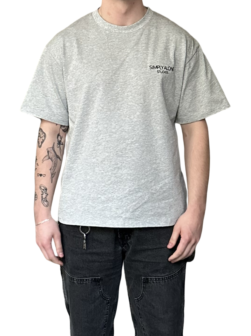 Heavy Weight Grey Logo Tee